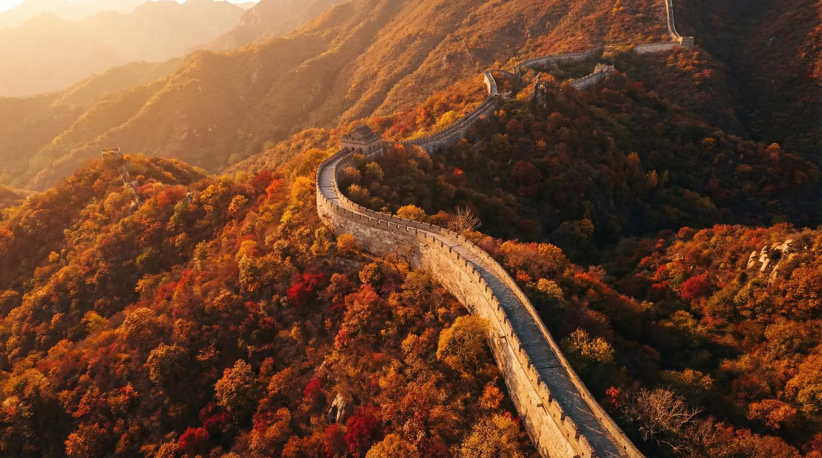 国模网 秋日长城航拍全景